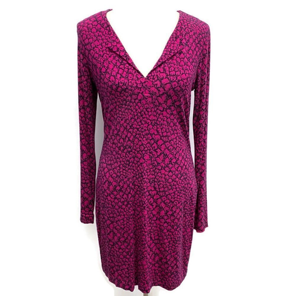 Diane Von Furstenberg Magenta Pebble Print Dress